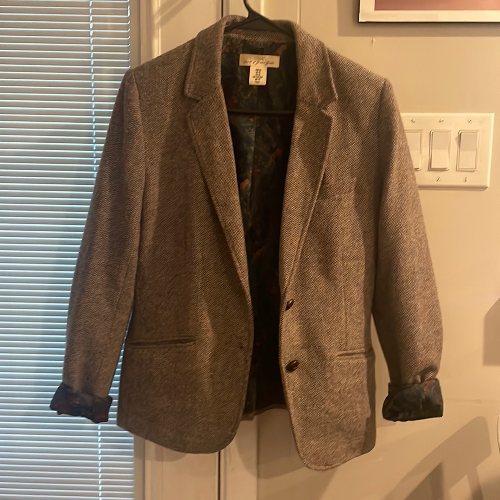 H&M/ LOGG wool vintage style  blazer with silk lining
